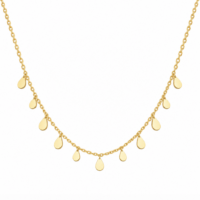 Gold Plated Stainless Steel Water Drops Necklace