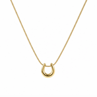 Gold Colour Stainless Steel U-Shaped Pendant Necklace