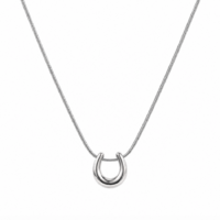 Silver Colour Stainless Steel U Pendant Necklace