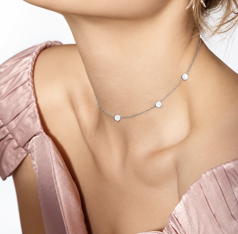 Silver Colour Stainless Steel Circles Choker - Image 2