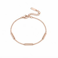 Rose Gold Plated Geometric Stainless Steel Bracelet