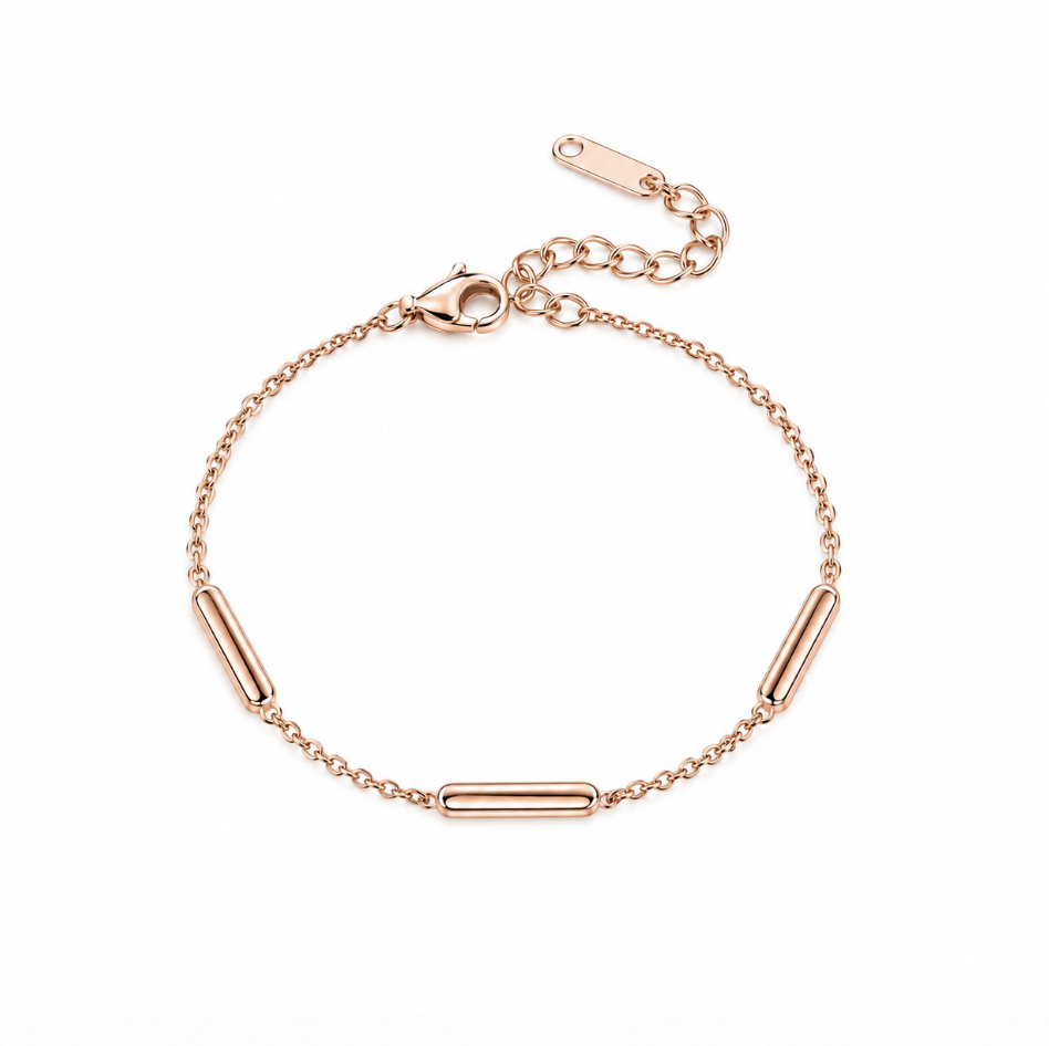 Rose Gold Plated Geometric Stainless Steel Bracelet