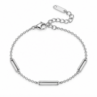 Silver Plated Geometric Stainless Steel Bracelet
