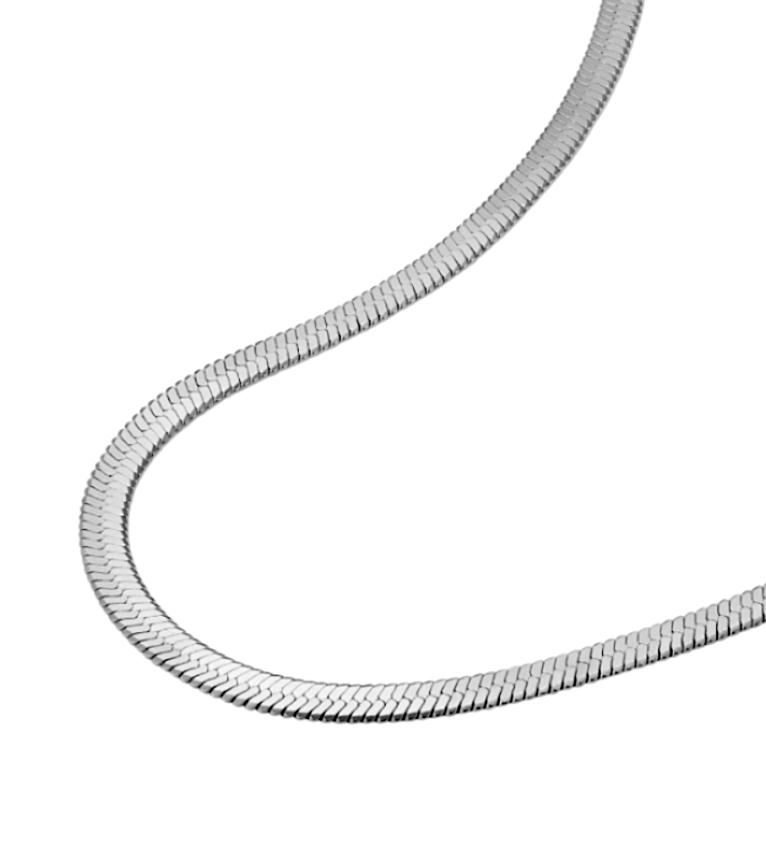 5mm Herringbone Snake Silver Stainless Steel Necklace - Image 5