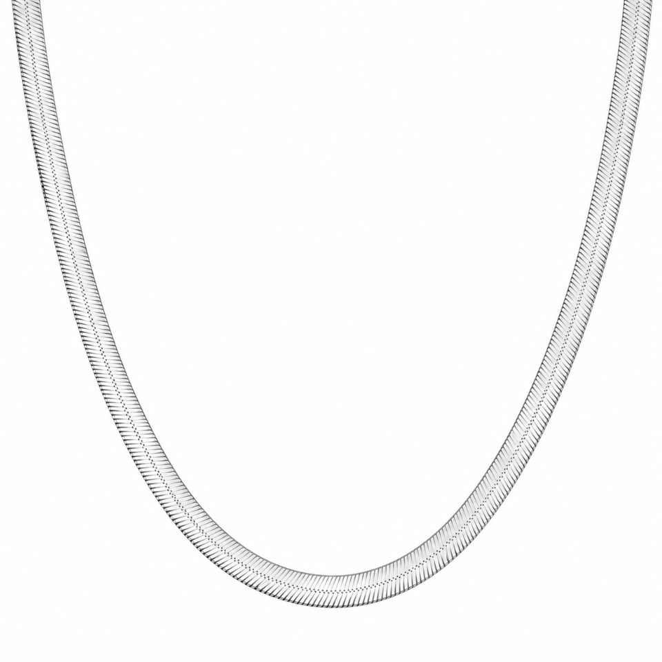 5mm Herringbone Snake Silver Stainless Steel Necklace