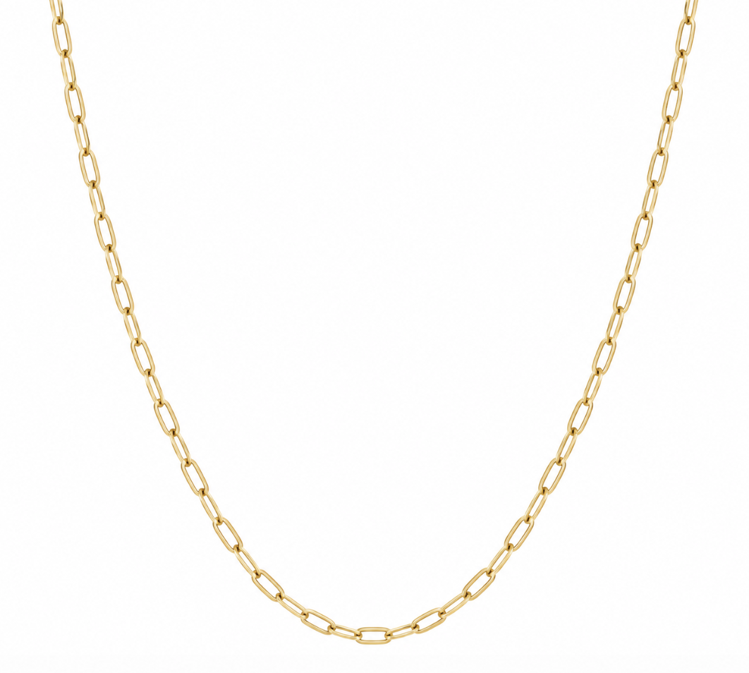 Dainty Gold Stainless Steel Paper Clip Design Necklace