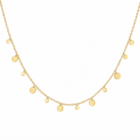 Gold Colour Stainless Steel Circle Drop Charm Necklace