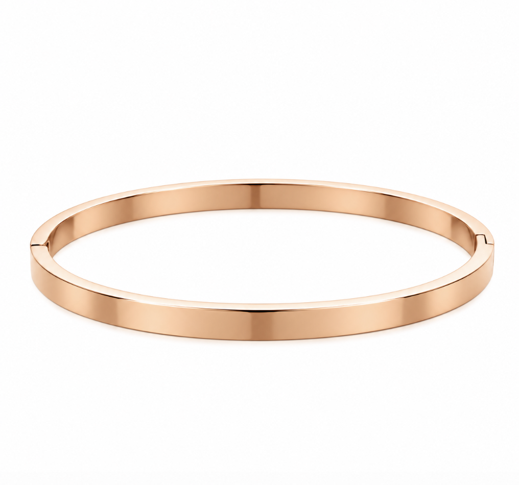 Rose Gold Colour Stainless Steel Clip Bangle