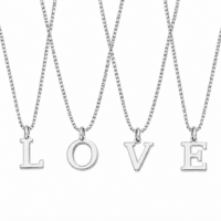 Silver Stainless Steel Initial Fine Elegant Chain Necklace