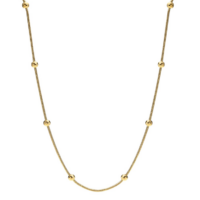 Gold Colour Stainless Steel Beaded Accent Necklace