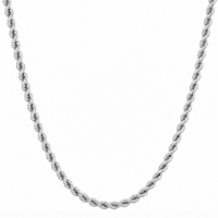 4mm Rope Chain Twist Stainless Steel Necklace 45cm