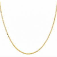 2mm Herringbone Snake Gold Stainless Steel Necklace