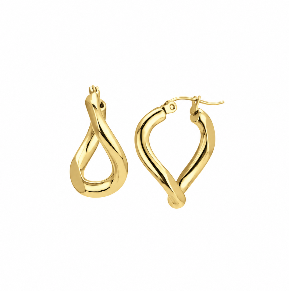 Gold Plated Stainless Steel Geometric Twist Earrings