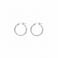Silver Plated Stainless Steel 20mm Hoop Earring