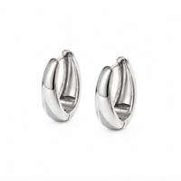 Silver Plated Stainless Steel Crest Earrings