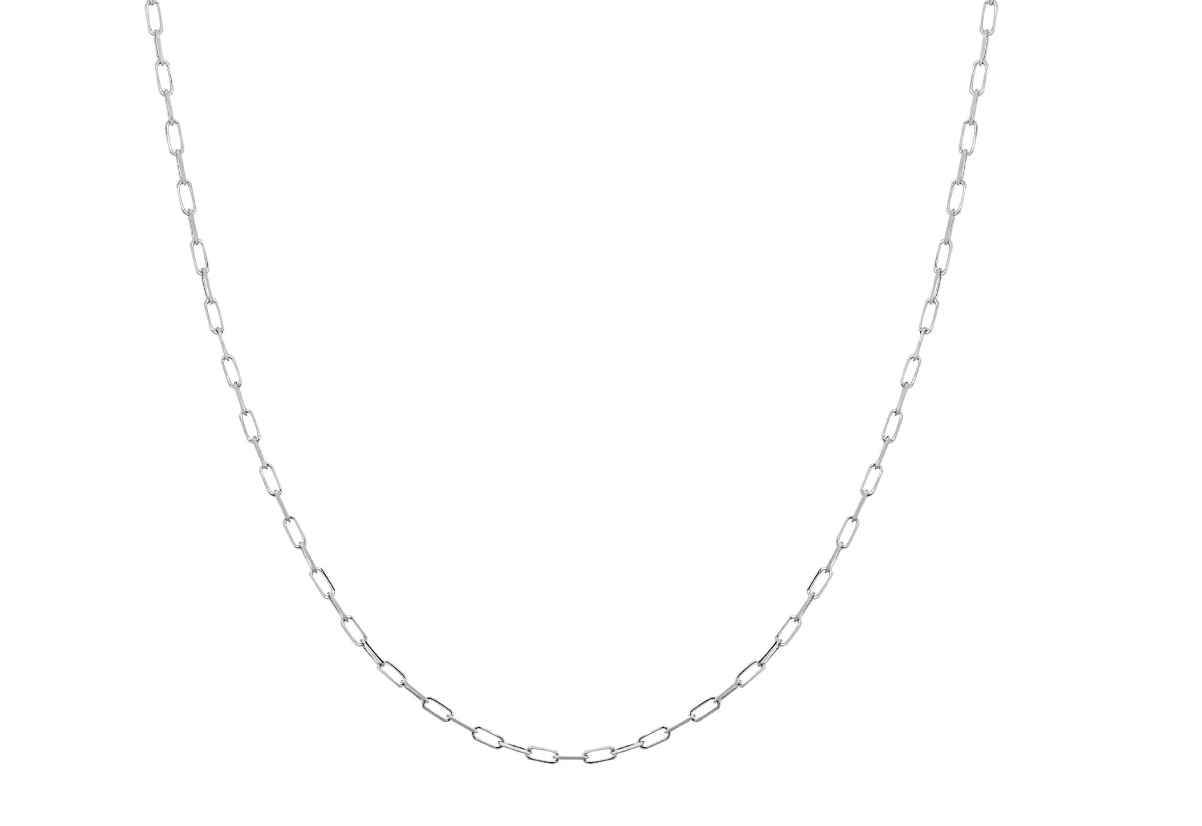 Dainty Silver Stainless Steel Paper Clip Design Necklace