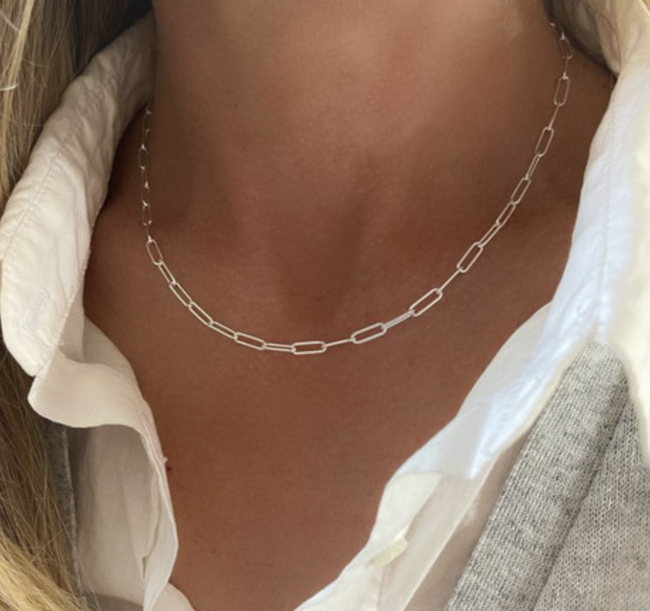 Silver Plated Paperclip Necklace - 40cm - Image 2