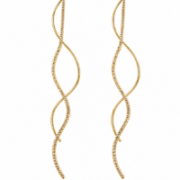 Gold Wave Thread-Through Featherlite Earrings