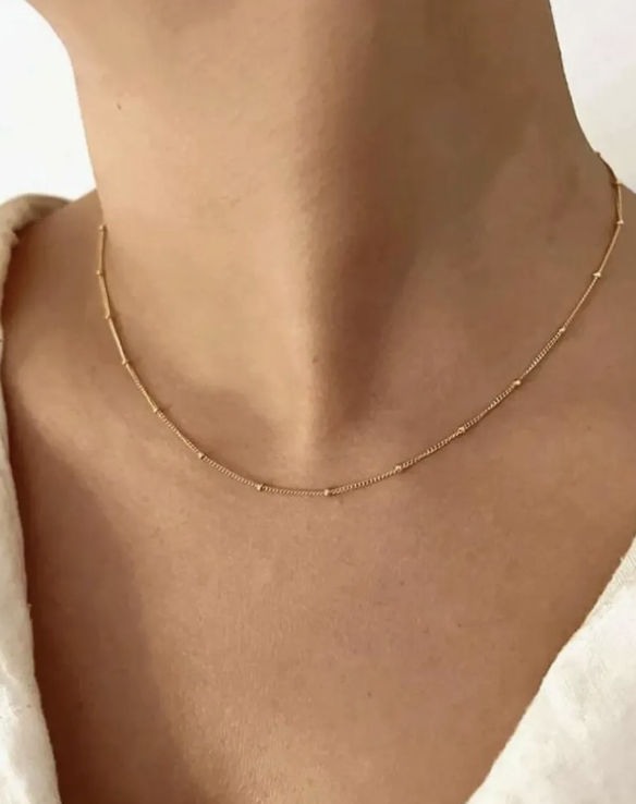Dainty Gold Stainless Steel Paper Satellite Necklace - Image 4