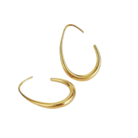 18k Gold Plated Stainless Steel Ciara Oval Hoop Earrings