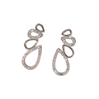 Silver Plated Aurora Cascade Crystal Earrings
