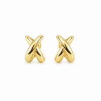 Everyday Gold Plated Criss Cross Design Earrings