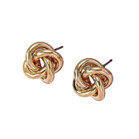 Love Knot Gold Plated and Polished Stud Earrings