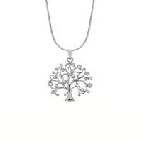 Silver Plated Steel Tree of Life Pendant Necklace