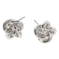 Love Knot Silver Plated and Polished Stud Earrings