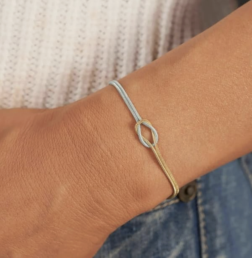 18k Gold & Silver Plated Unisex Knot Design Bracelet - Image 3