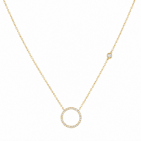 18k Gold Plated Eternity Circle Pendant Necklace